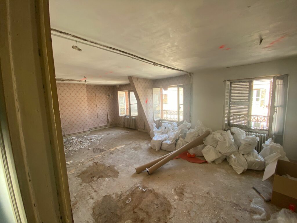 Chantier Rue de Metz (En cours) – Rénovation intégrale en cours · Rue de Metz Toulouse